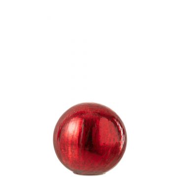 Boule led verre rouge small