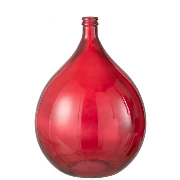 Vase verre rouge large