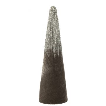 Cone velours gris perles or large
