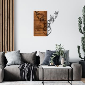 Wallity Accessoire mural décoratif en bois | 100% métal | Noyer noir