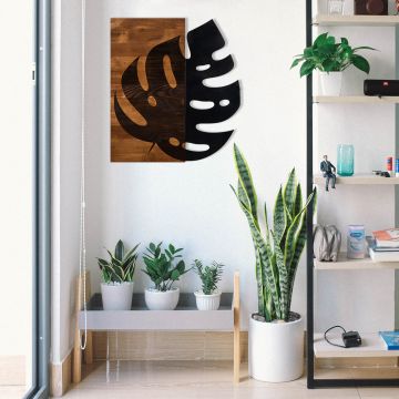 Wallity" - Art mural décoratif en bois - 100% métal - Noyer noir