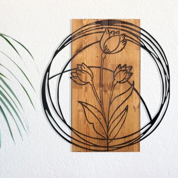 Wallity Decor Accessoire mural en bois |100% métal |Noyer noir