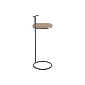 Table gigogne toni aluminium/fer or/noir