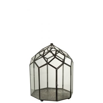 Terrarium verre/metal noir medium