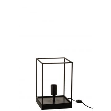 Lampe 1 ampoule rectangulaire cadre metal noir small