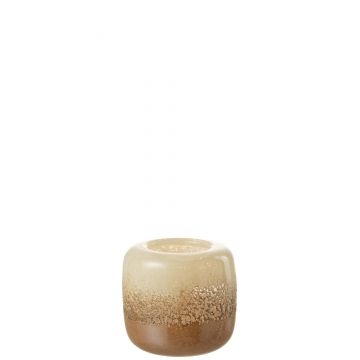 Vase opi verre marron/beige small