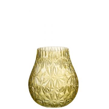 Vase nox taille verre jaune small