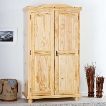 Garde-robe Bastian 104cm avec 2 portes - bois de pin