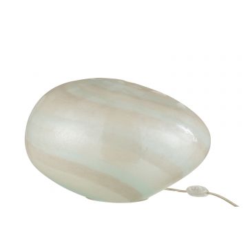 Lampe pearl ovale verre blanc