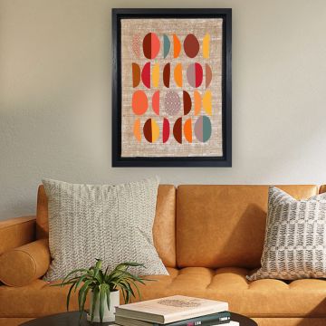 Tableau décoratif multicolore sur toile | Leao | 100% JUTE et BOIS