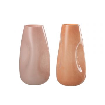 Vase bosse verre rose/orange large assortiment de 2