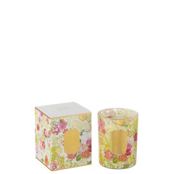 Bougie happiness blooms mimosa&rose cire blanc large-70h