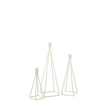Set de 3 chandeliers metal blanc