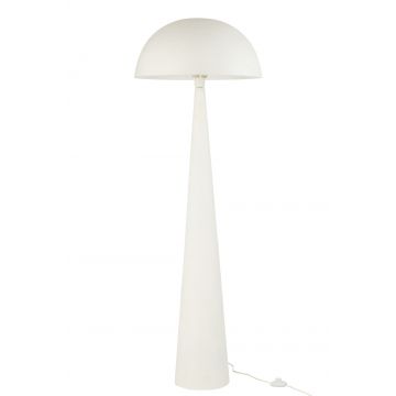 Lampe de table champignon metal mat blanc large