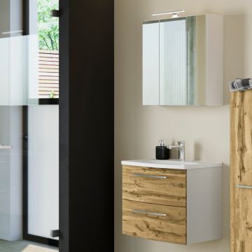 Ensemble salle de bains Gene 4 60cm - blanc/chêne wotan