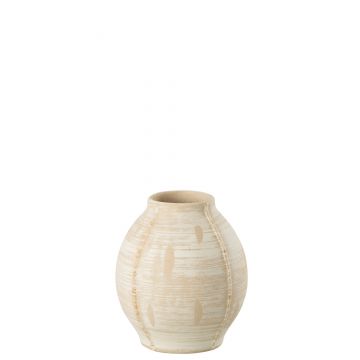 Vase rond pierre beige small