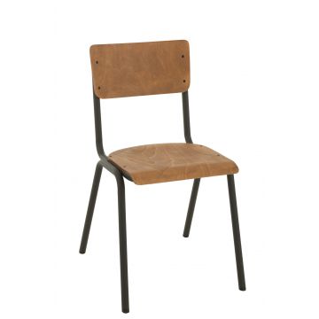 Chaise bois/metal marron