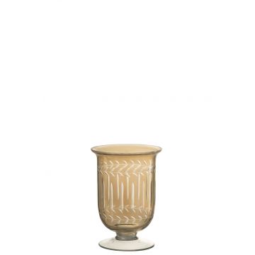 Vase romain tige verre fume small