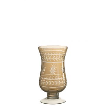 Vase moderne tige etoile verre fume