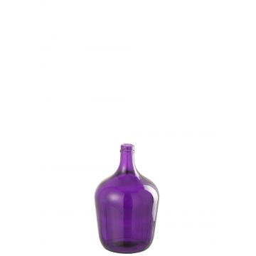 Vase bouteille verre mauve