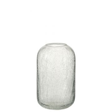 Bougeoir craquele verre transparent small