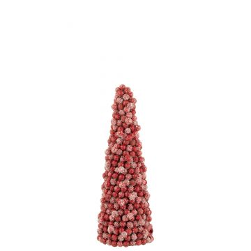 Cone deco baies plastique rouge small