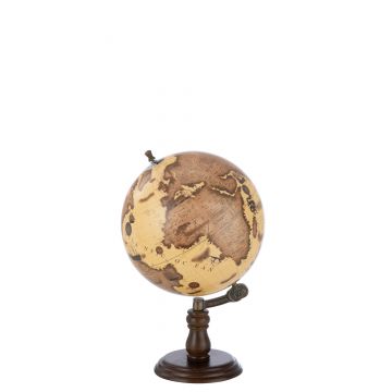 Globe sur pied bois orange/brun large