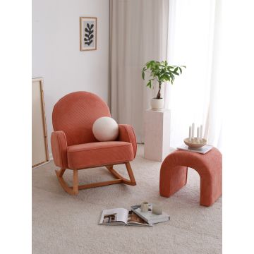 Atelier Del Sofa Wing Chair | velours corail | 100% polyester et structure en hêtre