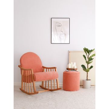 Atelier Del Sofa Wing Chair | 100% Polyester | Coral Velvet Corduroy