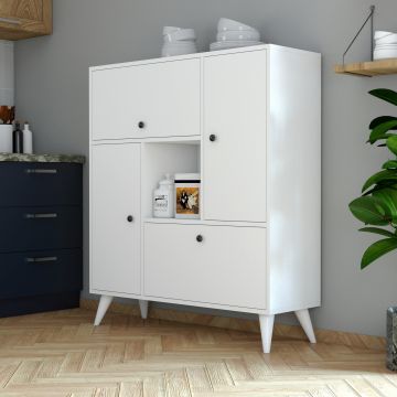 Elegant Multi Purpose Cabinet with Wall Fixing - Blanc