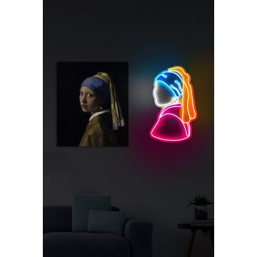Eclairage néon La Fille à la Perle d'Oreille - Wallity set - Multicolore
