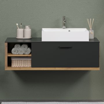 Lavabo avec meuble bas Synnax | 120 x 45 x 48 cm | Anthracite Oak