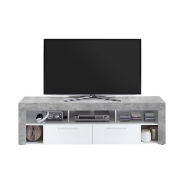 Meuble TV Vidi 180 cm - béton/blanc