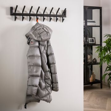 Porte-manteau Gorka 8 crochets - acier peint par poudrage gris foncé