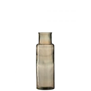 Vase cylindre verre marron clair medium