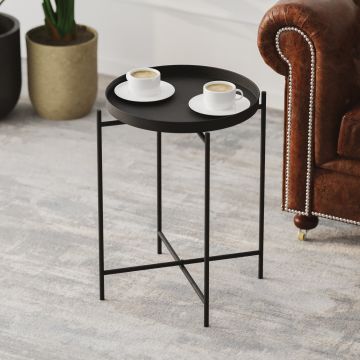 Table basse moderne en métal noir | Woody Fashion