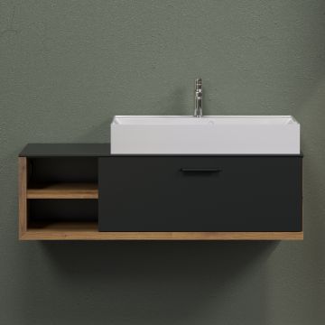 Lavabo avec meuble bas Synnax | 120 x 45 x 48 cm | Anthracite Oak