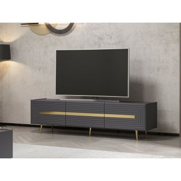 Meuble TV Woody à la mode - Anthracite Gold