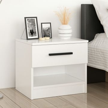 Woody Fashion Nightstand - Blanc | Nombreuses étagères