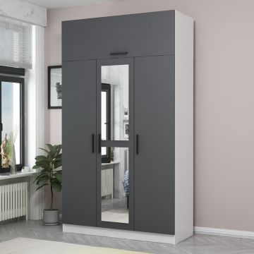 Armoire moderne blanc anthracite | Woody Fashion