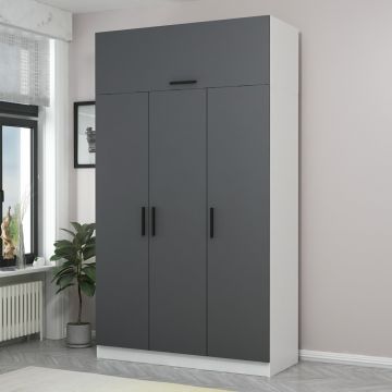 Armoire moderne blanc anthracite - Woody Fashion