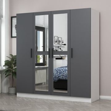 Armoire de style Woody Fashion | Anthracite | 100% Mélamine