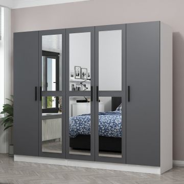 Armoire Woody Fashion - Anthracite, 100% mélamine 
