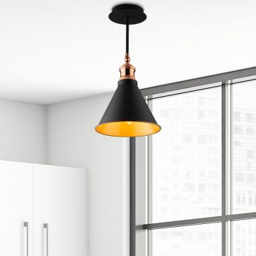 Lustre moderne et élégant - Noir | 20cm de diamètre | Design contemporain | Matériaux de qualité