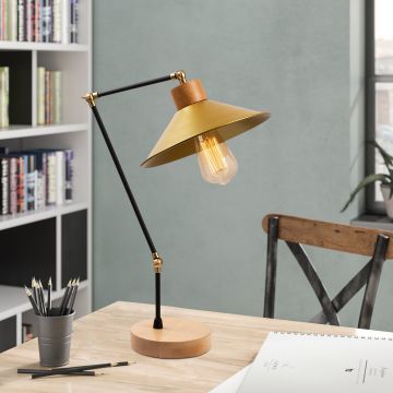 Lampe de table élégante et contemporaine | Luminaire décoratif moderne | Or | 24x52 cm
