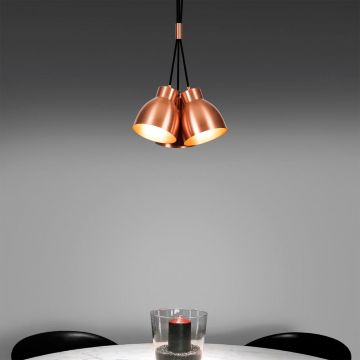 Chandelier en cuivre | Luminaire décoratif moderne | 30 cm de diamètre