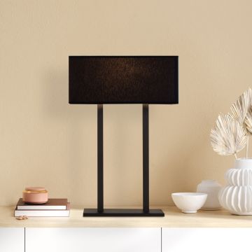 Lampe de table noire élégante | Éclairage moderne et sophistiqué | Corps en métal | 35x15cm | 52cm H