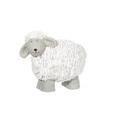 Mouton poly blanc/gris s