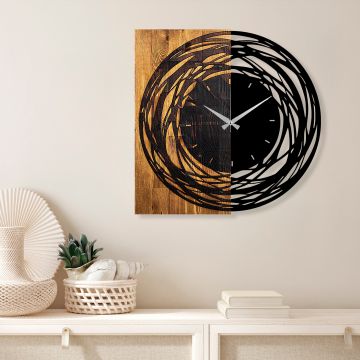 Horloge murale en bois Tanelorn | 100% bois/métal | Noyer clair
