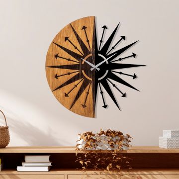 Horloge murale en bois Tanelorn | 100% bois/métal | 56cm de diamètre